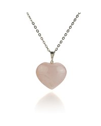 Naszyjnik z Kamieniem serce - Kwarc Różowy