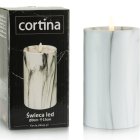 Świeca Led Cortina 15cm - Marmurek Biały